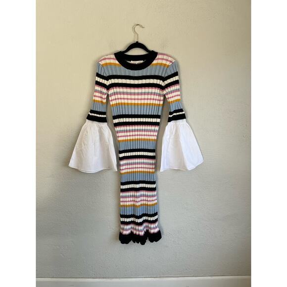 Anthropologie Endless Rose Woman Strips CARADISCLOTHED Sweater MIDI Dres… - Picture 3 of 13